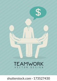 teamwork design over  blue  background vector illustration 