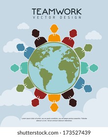 teamwork design over  blue  background vector illustration 