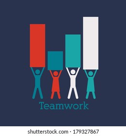 teamwork design over blue   background vector illustration 