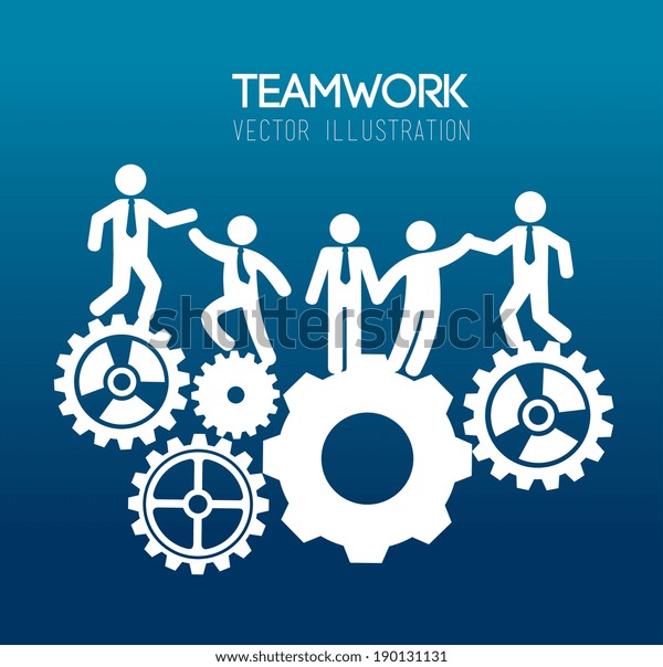 Teamwork Design Over Blue Background Vector Stock Vector (Royalty Free ...