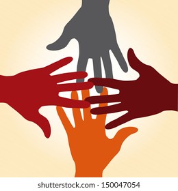 teamwork design over cream background vector illustration 