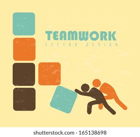teamwork design over cream background vector illustration