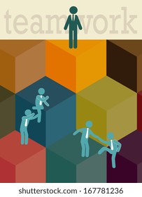 teamwork design over cream background vector illustration 