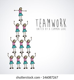 teamwork design over gray background vector illustration