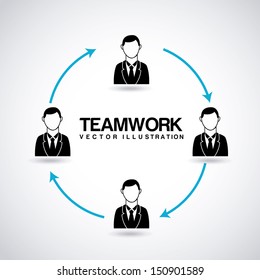 teamwork design over gray background vector illustration