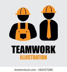 Teamwork design over gray background, vector illustration