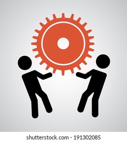 Teamwork design over gray background, vector illustration