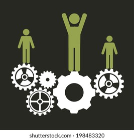 Teamwork design over gray background, vector illustration