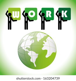 teamwork design over green background vector illustration 