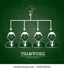 teamwork design  over green board background vector illustration