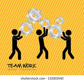 teamwork design over lineal background  vector illustration