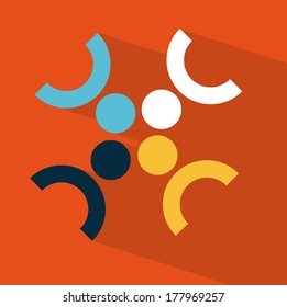 teamwork design over  orange background vector illustration 