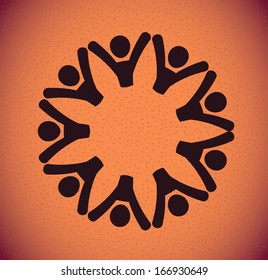 teamwork design over pink background vector illustration 