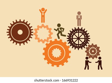 teamwork design over pink background vector illustration 