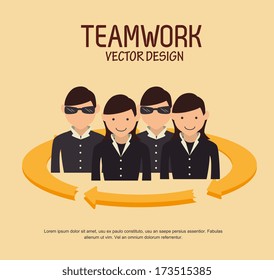 teamwork design over pink   background vector illustration 