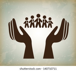 teamwork design over vintage background vector illustration