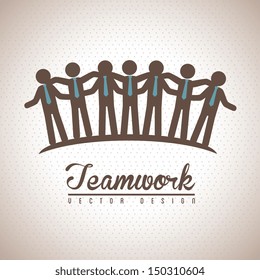 teamwork design over vintage background vector illustration 
