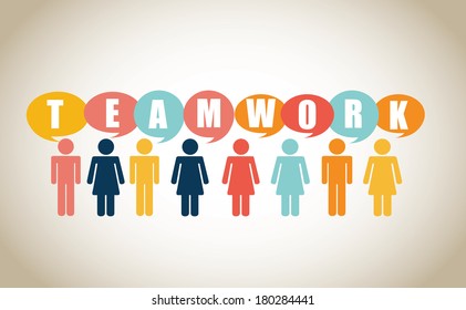 teamwork design over  vintage background vector illustration 