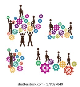 teamwork design over white   background vector illustration 