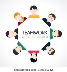 Teamwork design over white background, vector illustration