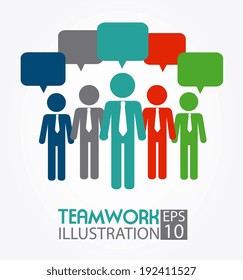 Teamwork design over white background, vector illustration