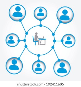 Teamwork design over white background, vector illustration