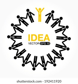 Teamwork design over white background, vector illustration