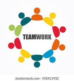 Teamwork design over white background, vector illustration