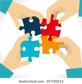 Teamwork design over white background, vector illustration