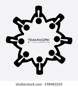 Teamwork design over white background, vector illustration