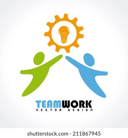 Teamwork design over white background, vector illustration
