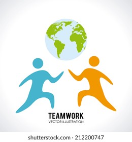 Teamwork design over white background, vector illustration