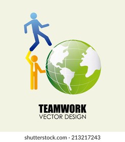 Teamwork design over white background, vector illustration