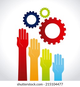 Teamwork design over white background, vector illustration