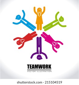 Teamwork design over white background, vector illustration