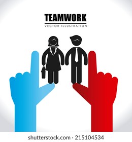 Teamwork design over white background, vector illustration