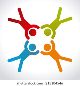 Teamwork design over white background, vector illustration