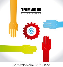 Teamwork design over white background, vector illustration