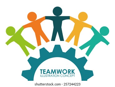Teamwork design over white background, vector illustration.