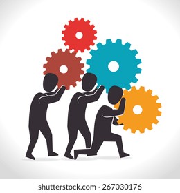 Teamwork design over white background, vector illustration.