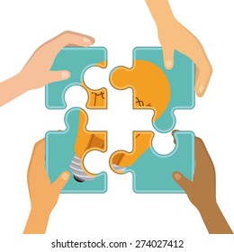 Teamwork design over white background, vector illustration