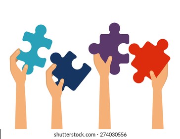 Teamwork design over white background, vector illustration