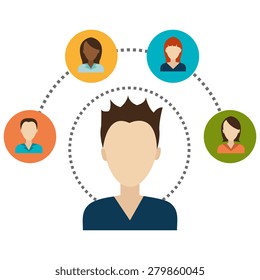 Teamwork design over white background, vector illustration.