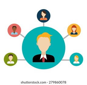 Teamwork design over white background, vector illustration.