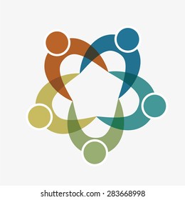 Teamwork design over white background, vector illustration