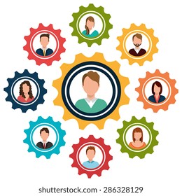 Teamwork design over white background, vector illustration.
