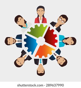Teamwork design over white background, vector illustration.