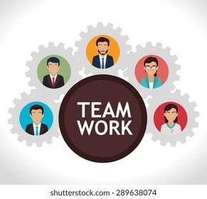 Teamwork design over white background, vector illustration.