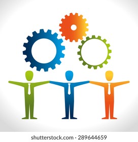 Teamwork design over white background, vector illustration.