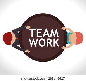Teamwork design over white background, vector illustration.